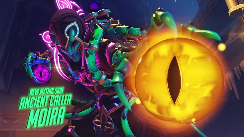 Preview of a new Moira skin from Season 9 of Overwatch 2.