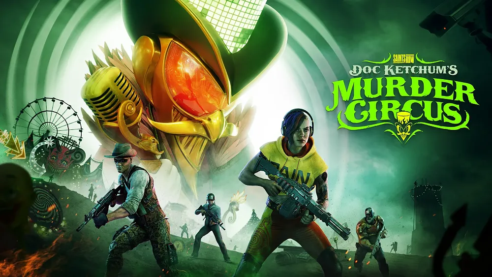 Key art visual for the Saints Row expansion Doc Ketchum's Murder Circus.