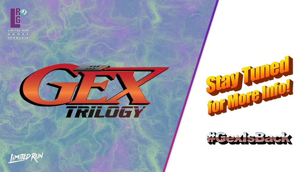 Art announcing the Gex Trilogy from Limited Run Games.