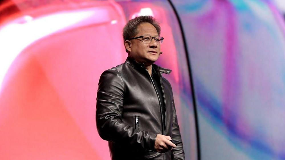 Nvidia CEO Jensen Huang in a leather jacket probably bought using money earned from focusing on AI data centers.