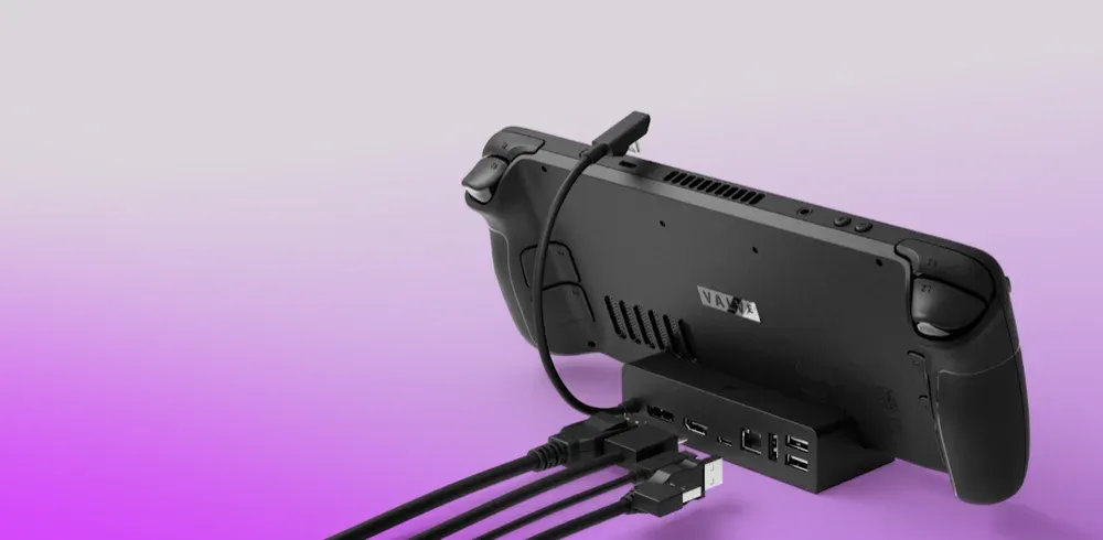 A handheld PC device and docking station.