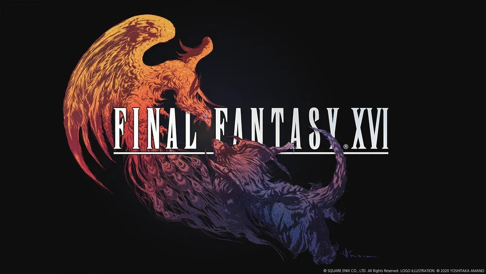 Logo for Final Fantasy 14. It has the title over a black background.