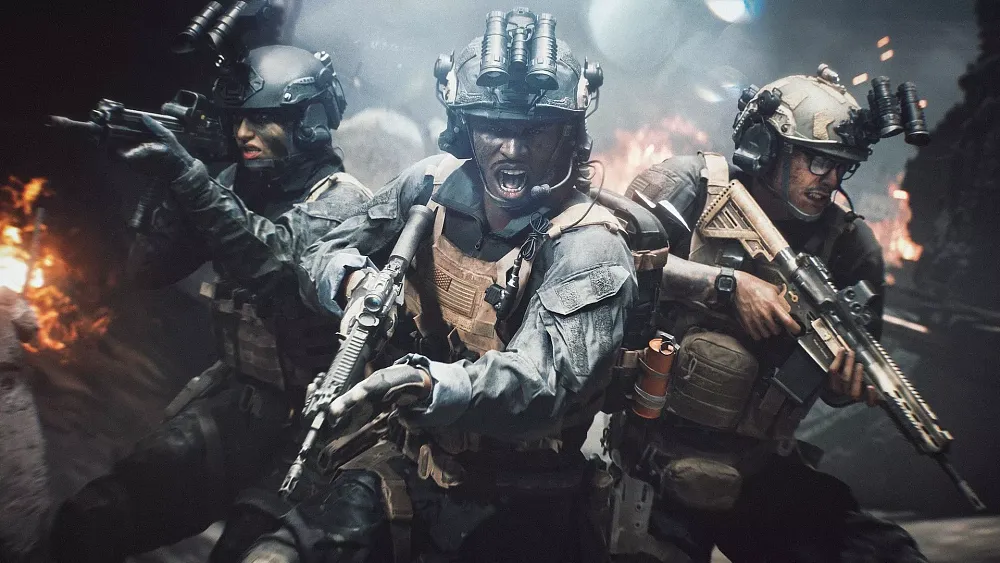 A squad of 3 soldiers in the midst of a modern war.