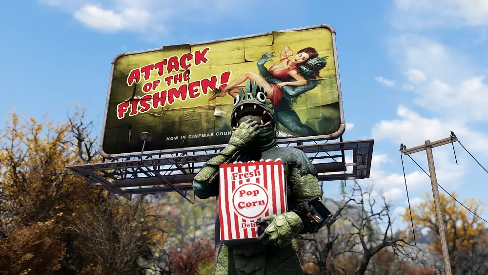 Screenshot from the Once in a Blue Moon update for Fallout 76.