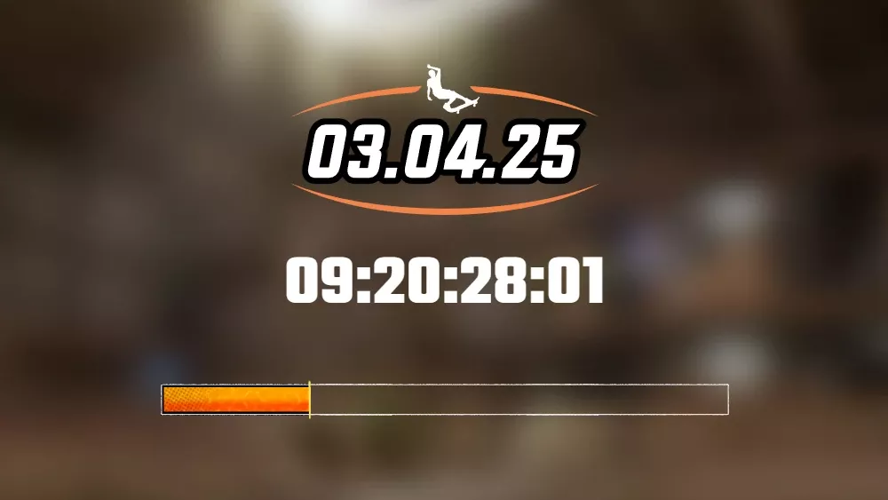 A countdown timer and date pointing towards March 4, 2025 for something related to Tony Hawk's Pro Skater.