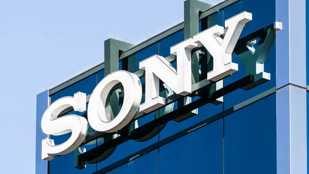 Photo of the word SONY on the front of a building