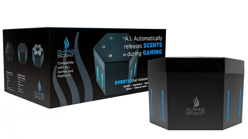 A gaming peripheral that emits scents based on gameplay.