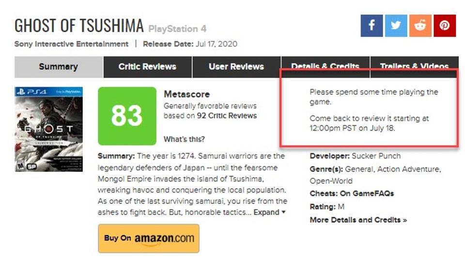Ghost of Tsushima MC