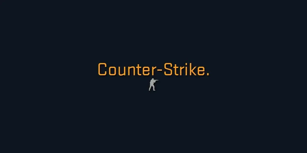 A logo saying Counter-Strike. with a small icon of a soldier holding a rifle under the name.