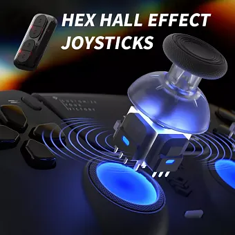 Image showing that the HexGaming Phantom now offers a Hall Effect joystick option.