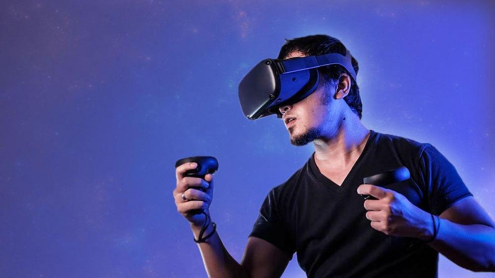 Person playing in VR.