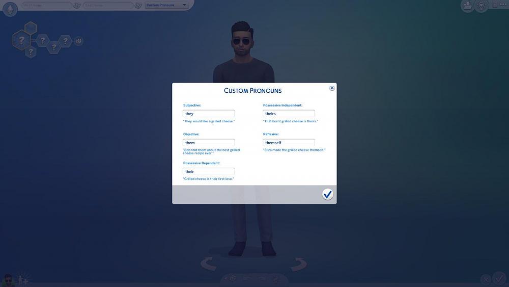 The Sims 4 pronouns