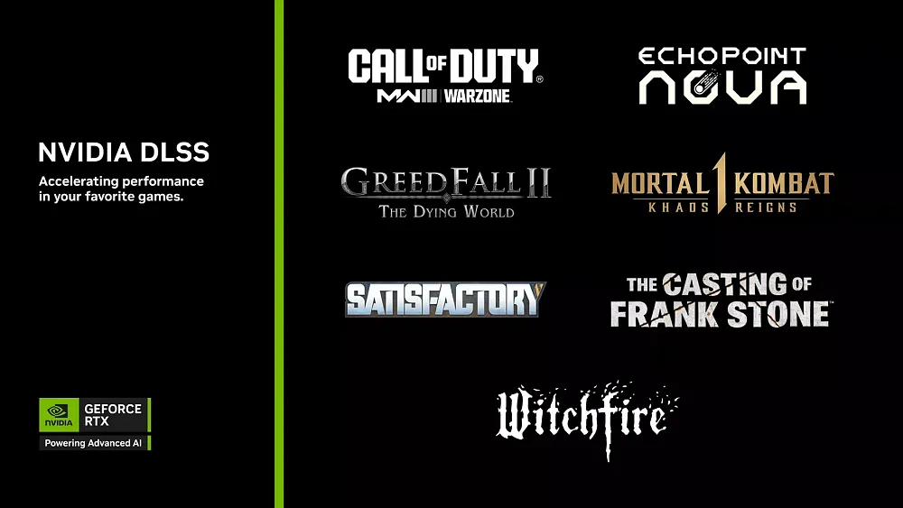 A list of a handful of games on PC that now support Nvidia DLSS 3 and other Nvidia technologies.