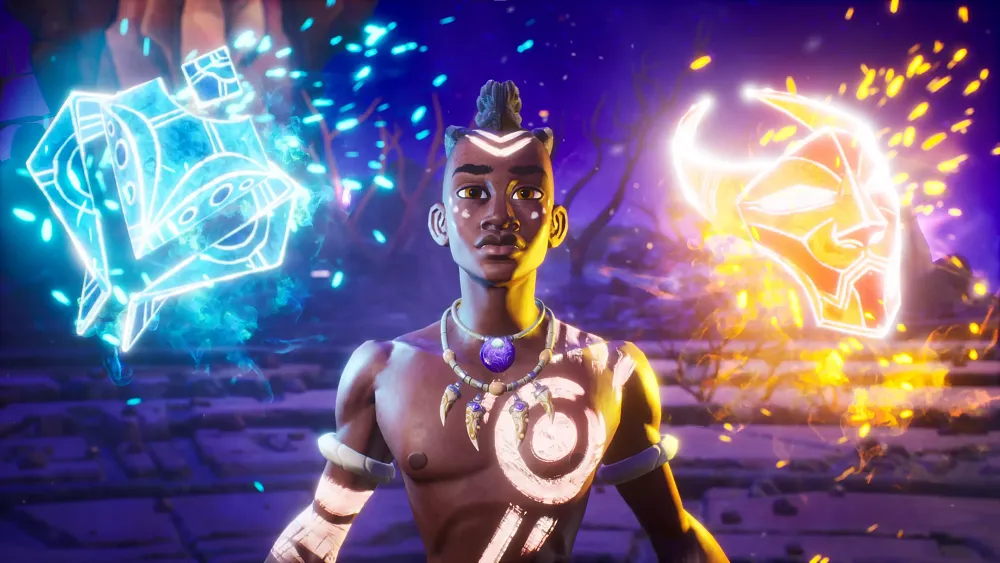 Screenshot showing a closeup of the main character Zau.