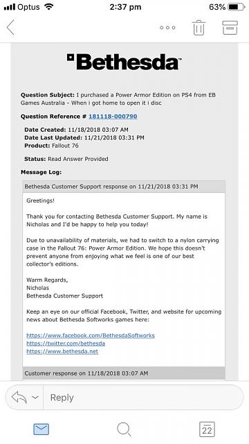 Fallout 76 customer response