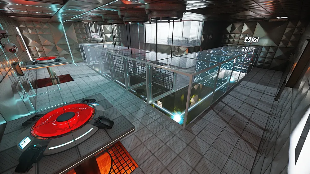 Screenshot from an RTX version of the Portal: Prelude mod.