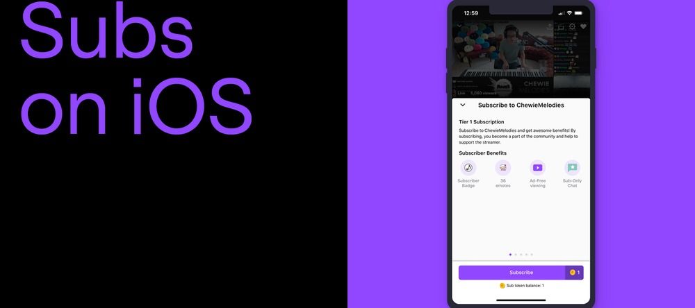 Twitch iOS Sub Tokens