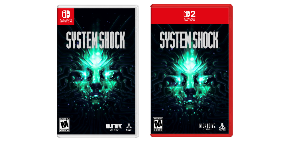 Box art for the Switch and Switch 2 versions of the System Shock remake.