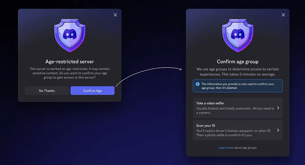 Screenshot showing what Discord's age verification will look like for users when it's rolled out globally in March 2026.