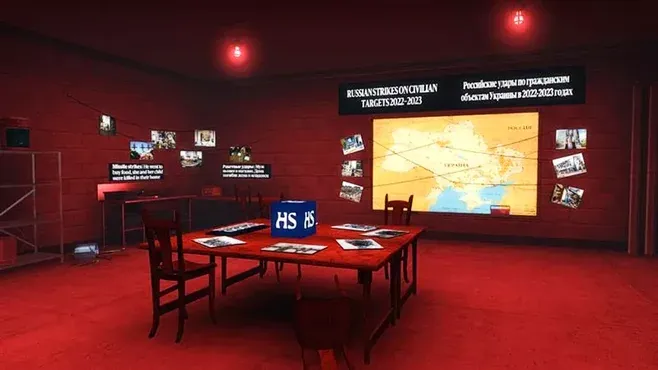 Hidden room in CS:GO custom map showing reality of Russian invasion of Ukraine.