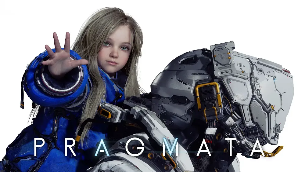A young girl wearing blue sitting on the shoulders of a man in a space suit.