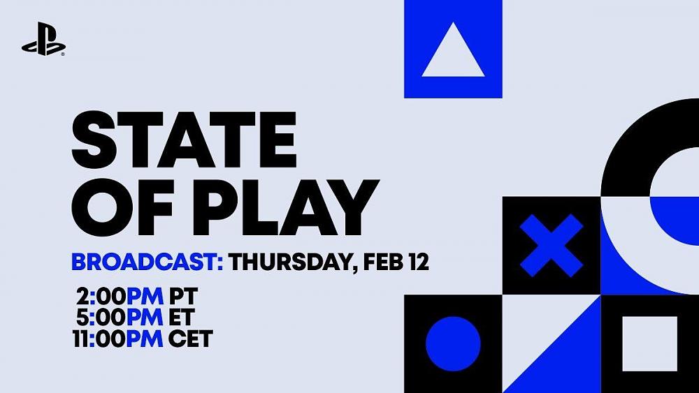 Promotion for a PlayStation State of Play set to air Thursday, February 12 at 2 PM PT.