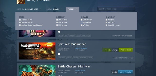 Steam Wishlists