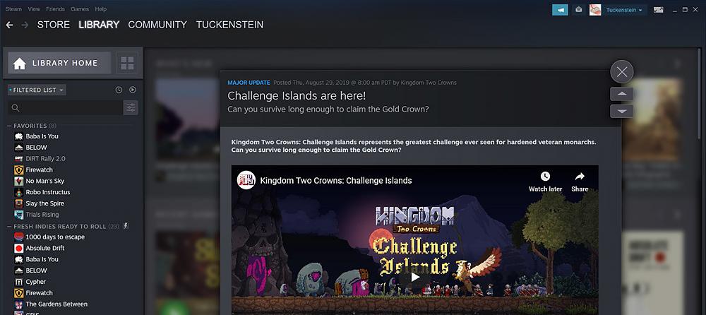 New Steam Design - events