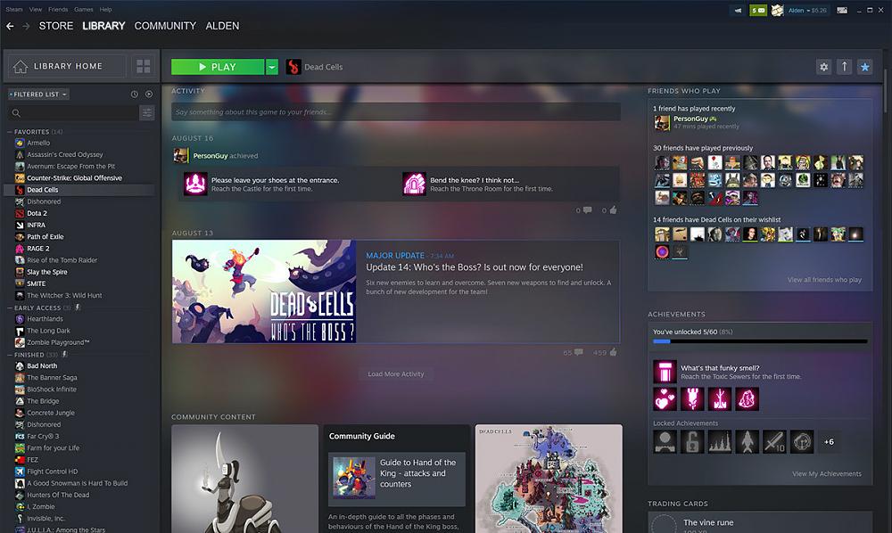 New Steam Library - events and friends