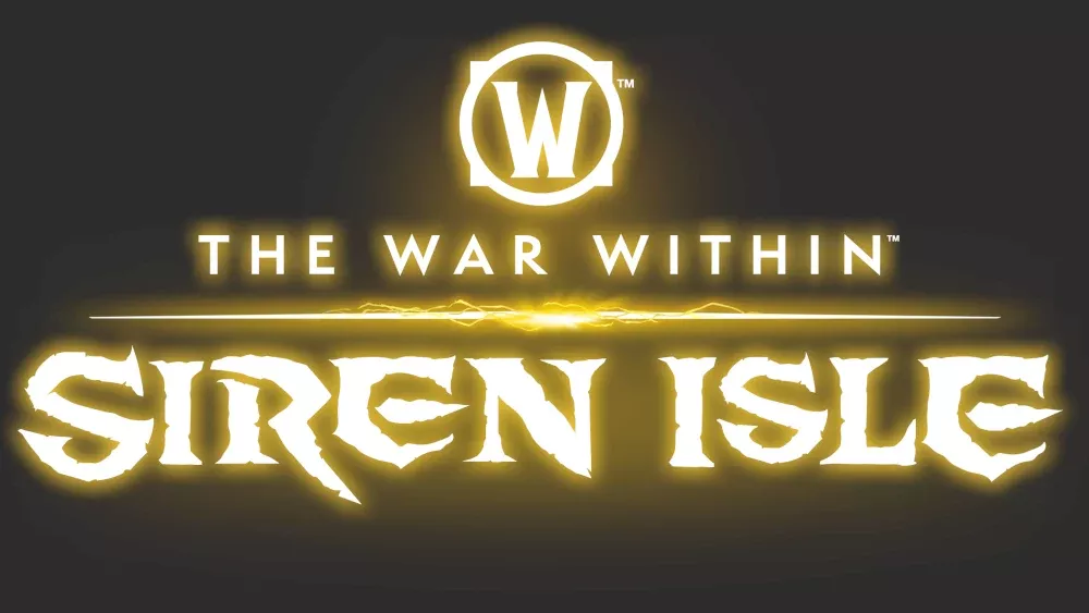 Warcraft logo. Text: The War Within: Siren Isle