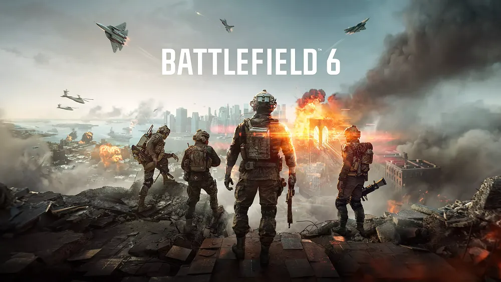 Key art showing a squad of soldiers looking out towards what appears to be Brooklyn and the New York City skyline.