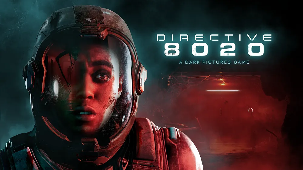 Key art for Directive 8020: A Dark Pictures Game, featuring a distressed astronaut with a bloody face in a space helmet.
