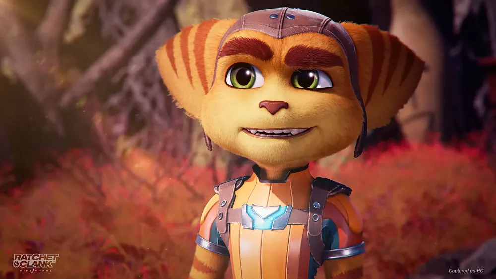 Screenshot showing Ratchet from Ratchet & Clank: Rift Apart running on PC.
