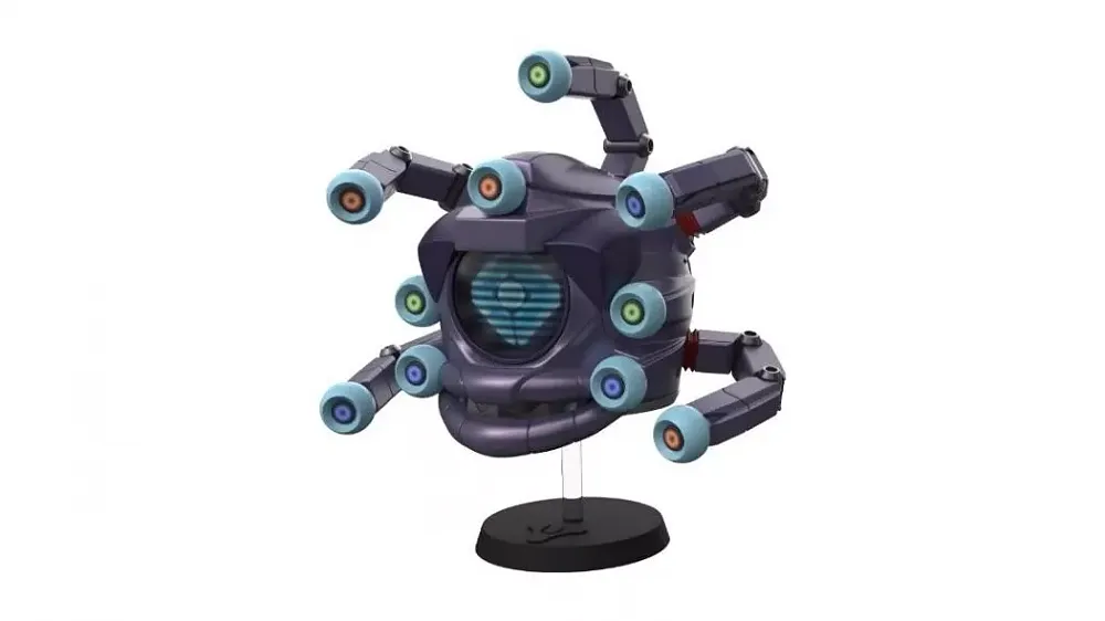 Photo of a physical Beholder Ghost shell vinyl figure.