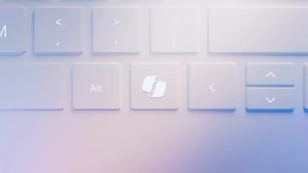 The new Copilot AI assistance key introduced by Microsoft.