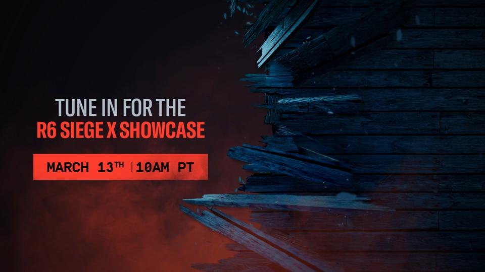 Promo for a Rainbow Six Siege X showcase on March 13th at 10AM PT.