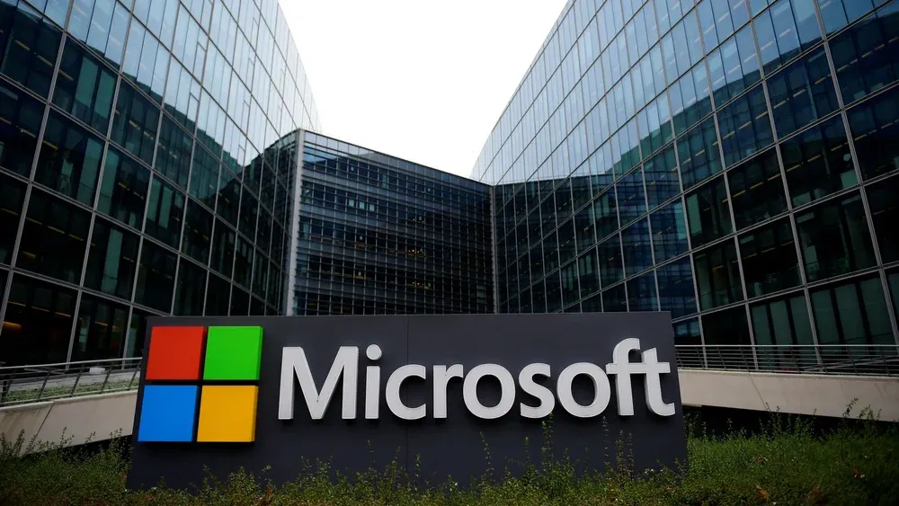 Photo of outside Microsoft's offices.