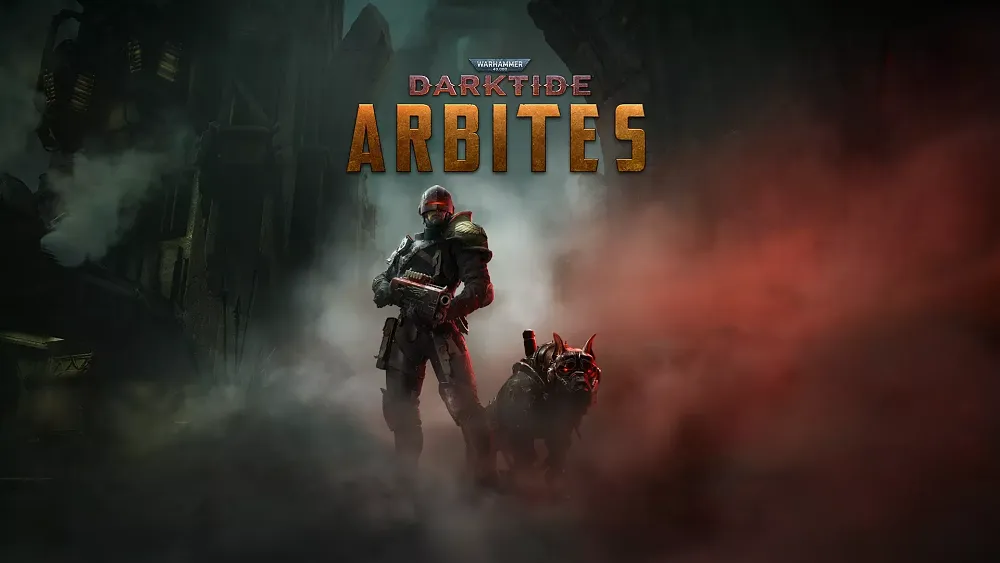 Key art promoting the Arbites DLC for Warhammer 40K Darktide.