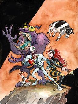 Earthworm Jim hand-drawn art