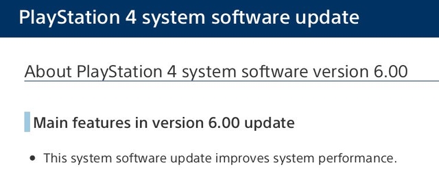 PlayStation 4 6.00 Firmware