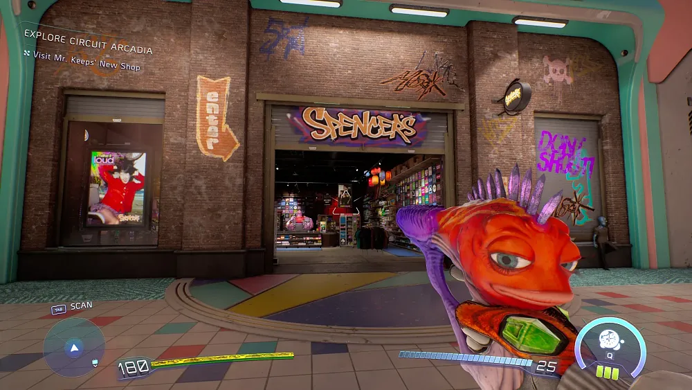 A Spencer's gift shop location in a mall within High on Life 2.
