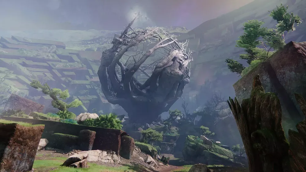 An environment inside the Traveler from Destiny 2.