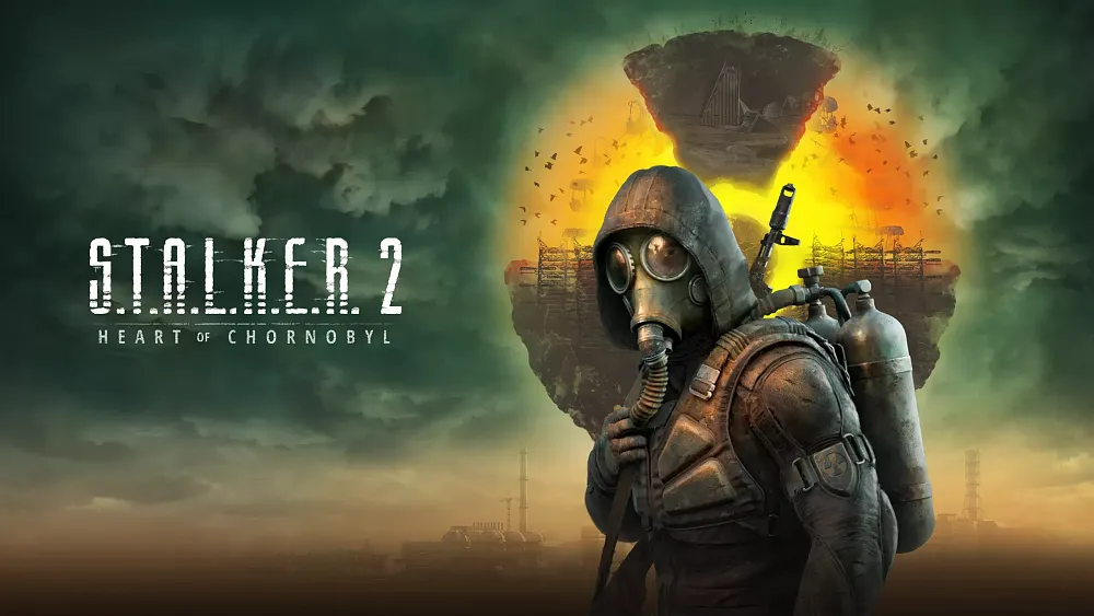 Art showing the title and a person with anti-radiation gear and a protective breathing mask.