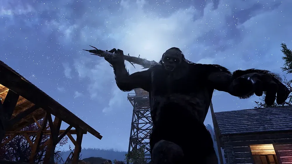 Bigfoot attacking in Fallout 76.