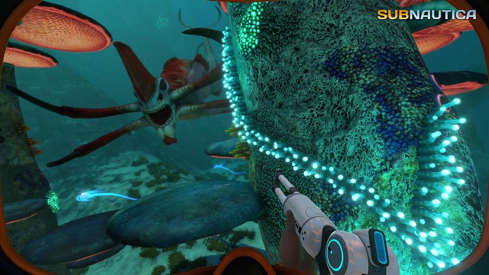 A screenshot from the first Subnautica game.