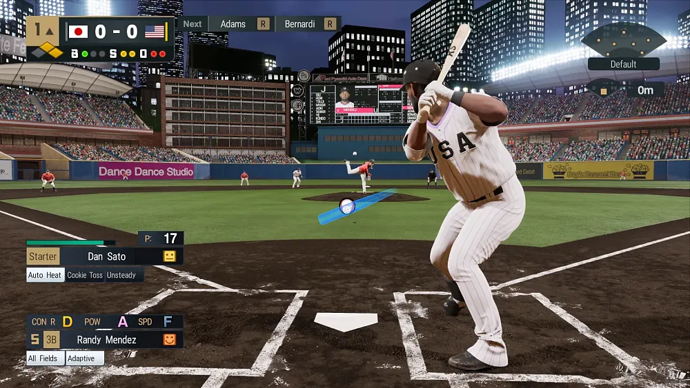Screenshot from a baseball video game, eBaseball: Pro Spirit.