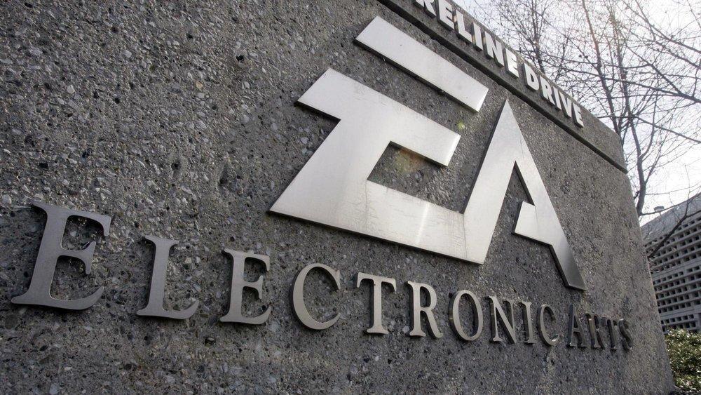 Photo of a building sign for Electronic Arts, the owners of the studios under the Battlefield Studios umbrella.