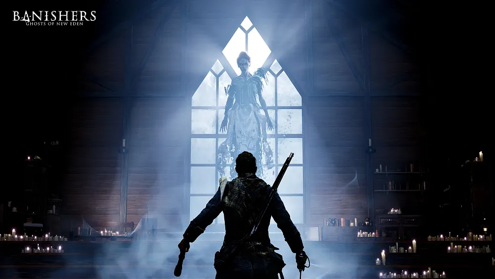 Screenshot from the upcoming ghost hunting game Banishers: Ghosts of Eden.