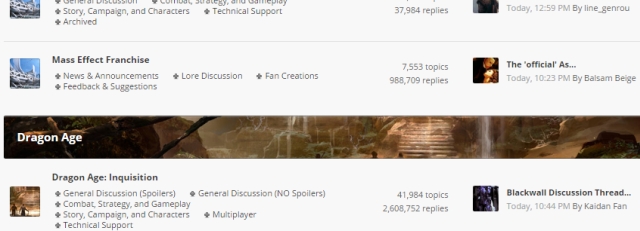BioWare forums