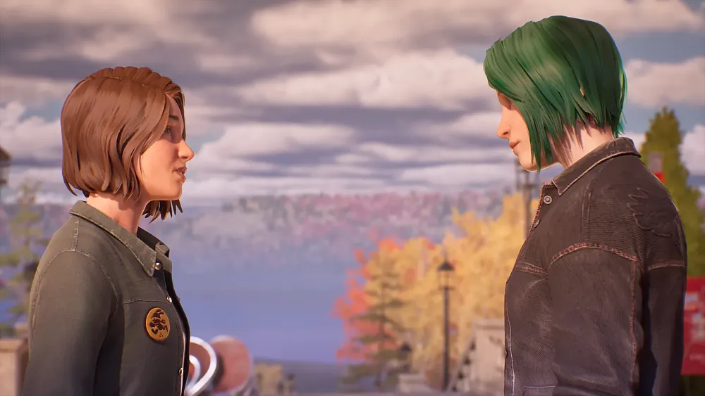 The characters Max and Chloe from Life is Strange: Reunion looking at each other.